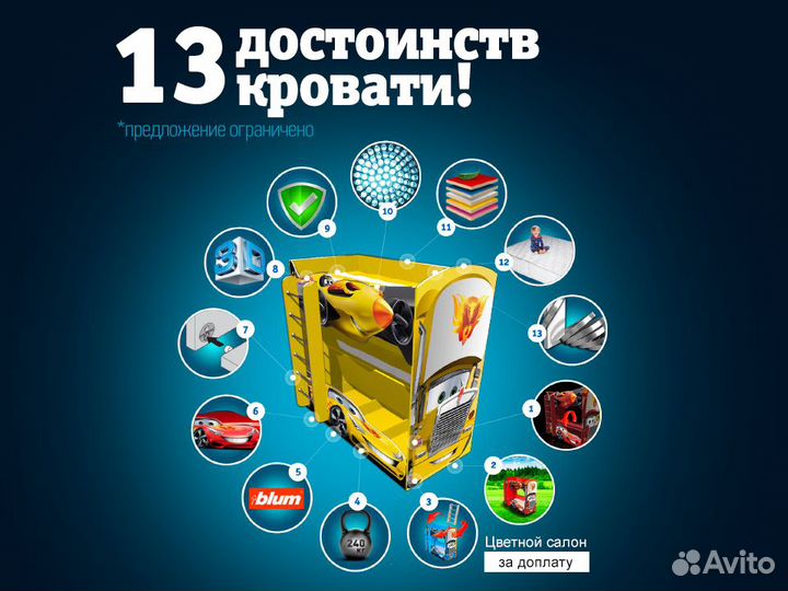 Двухъярусная детская кровать для мальчика с бортик