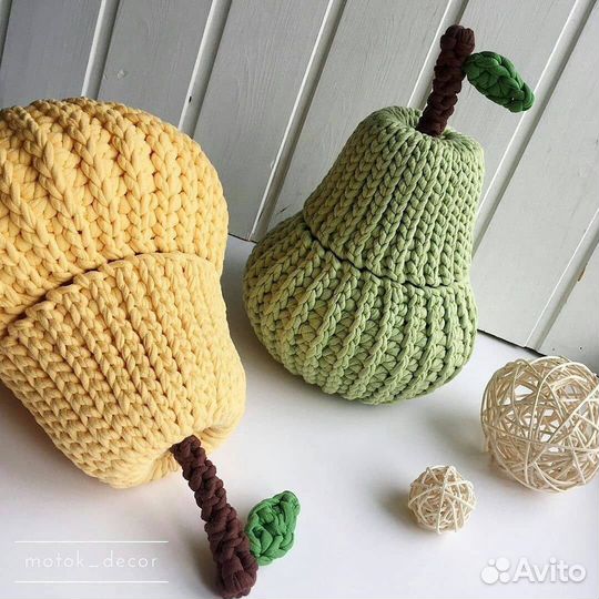 Корзина груша вязанная
