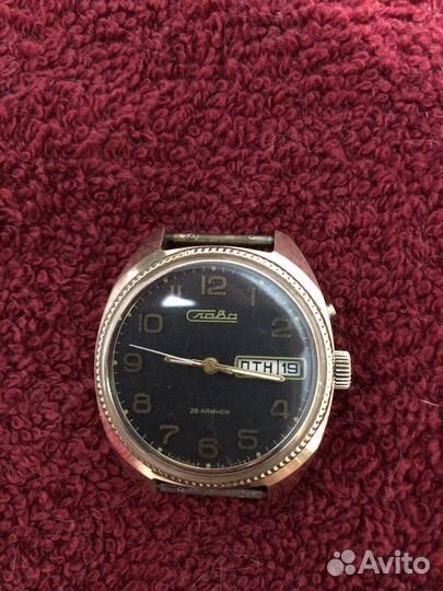 Мужские Часы слава СССР 26 камня позолота