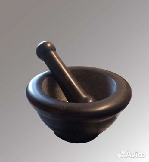 Ступка с пестиком черный камень