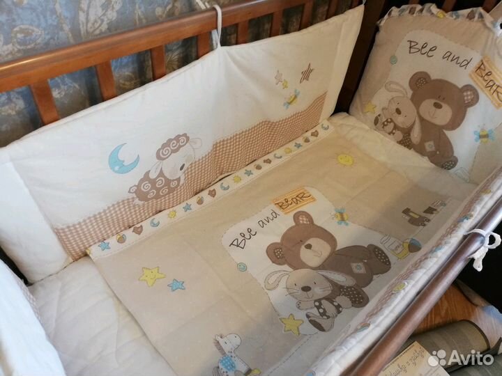 Бортики с одеялом и кроватка 120х60