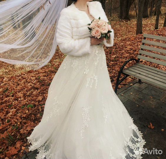 Свадебное платье с шубкой