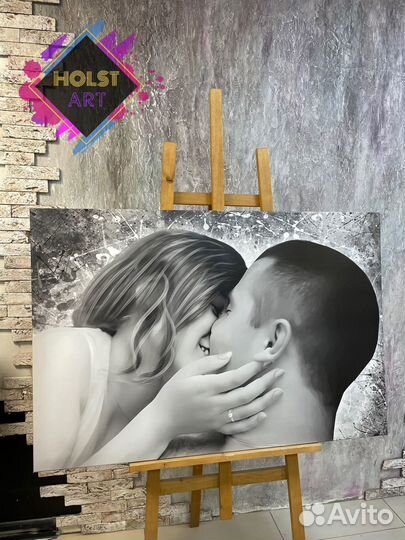 Портрет по фото на холсте