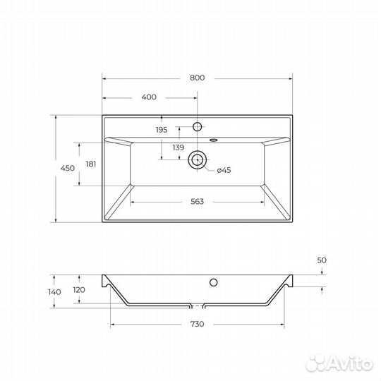 BelBagno BB800/450-LV-ART-AST-nero Рако