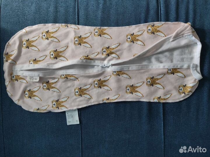 Пеленка кокон mjolk мьелк розовый зайчик