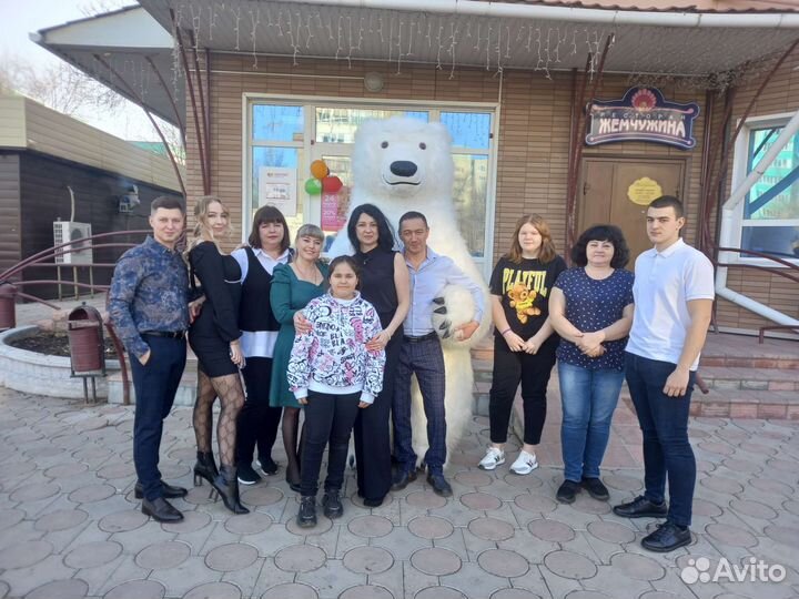 Белый медведь, поздравление от мишки, аниматор