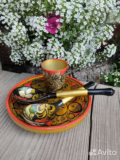 Советские сувениры. Хохлома. Самовар сувенирный