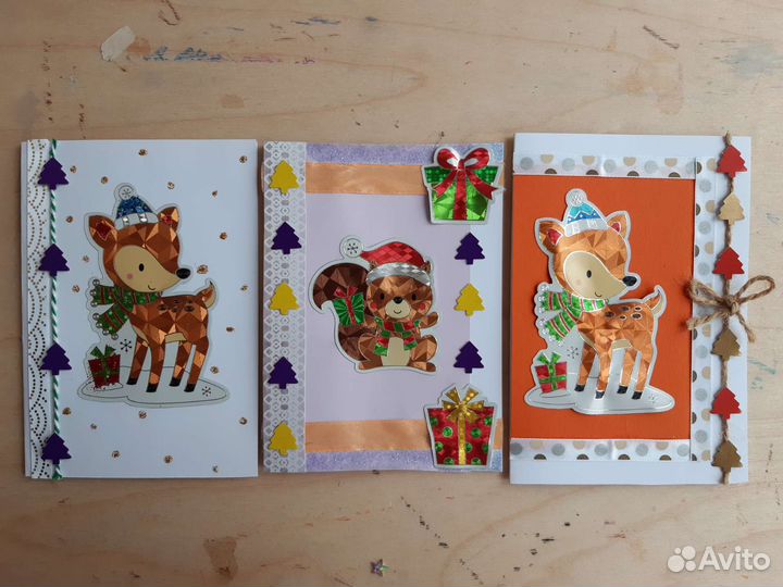 Открытки ручной работы на новый год