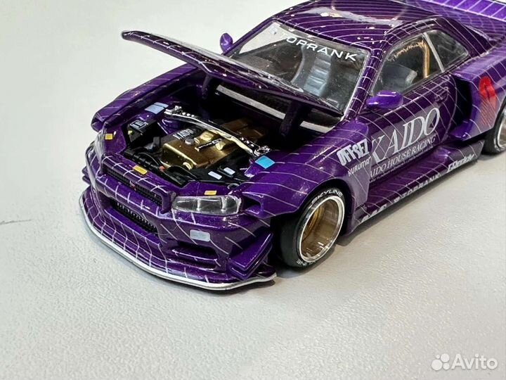 Nissan Skyline R34 Kaido House Mini GT 1 64