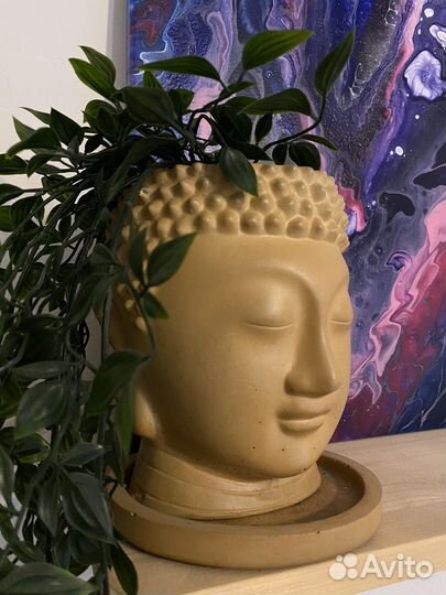 Кашпо горшок голова будды