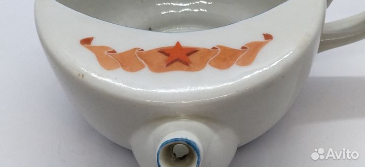 Кружка-поильник 1930-е годы. агитация. фарфор, пес