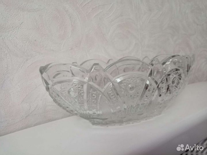 Хрустальная ваза ладья СССР