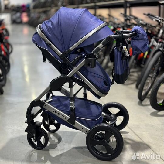 Коляска трансформер Luxmom 558 2в1 синий
