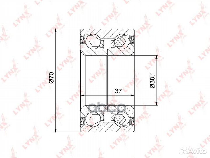 Подшипник ступицы передний lynxauto WB-1451 WB1