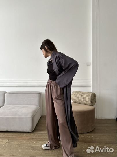 Платье-кимоно шелковое макси в китайском стиле