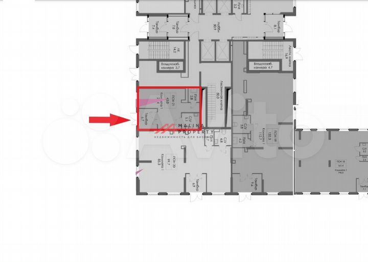 Продам торговое помещение, 43 м²