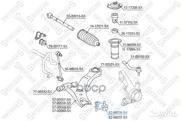 Опора шаровая toyota camry/previa ALL 00- лев