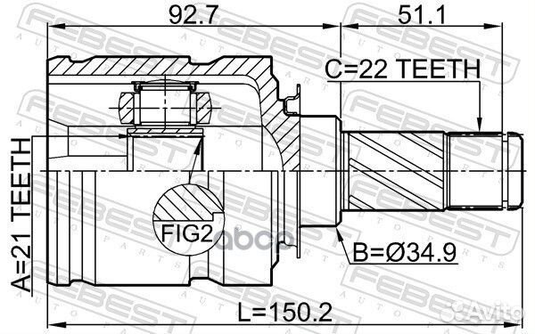 ШРУС внутренний 21X34.9X22 opel corsa D 06- 181