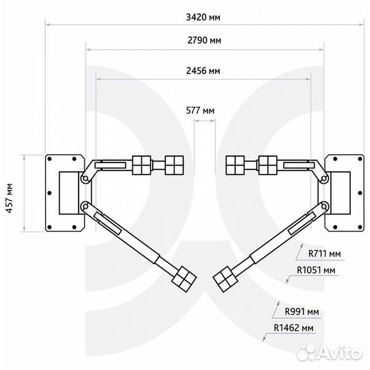 Двухстоечный подъемник 4т, пгн2-4.0 Станкоимпорт
