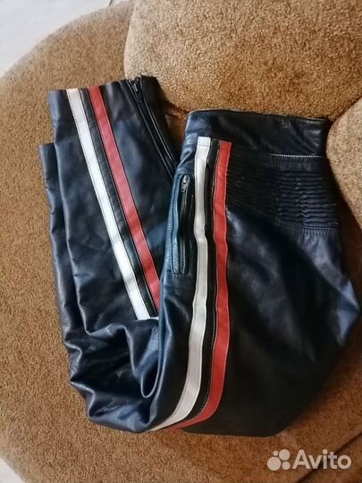 Мото Брюки кожаные