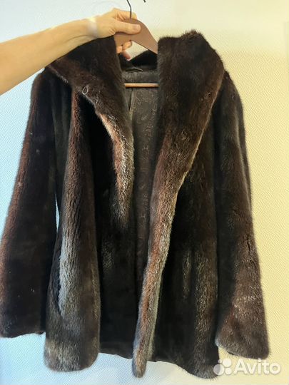 Шуба норковая с капюшоном