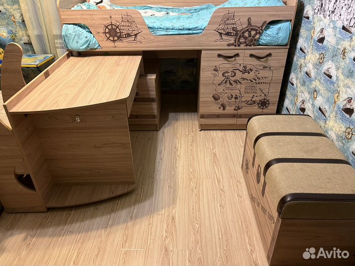 Детская кровать 3 в одном +сундук