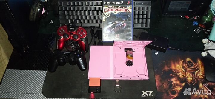 Playstation 2 slim pink комплект +игры