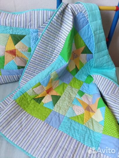 Плед и наволочки лоскутный комплект