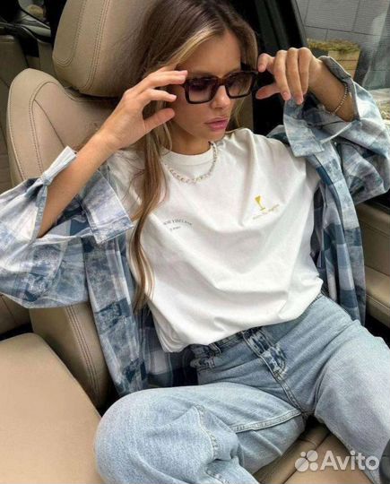 Рубашка женская в клетку