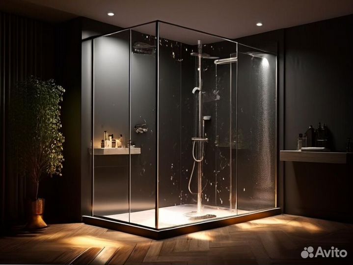 Душевые стеклянные перегородки гарантия 5 лет