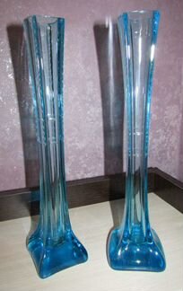 Вазы стеклянные советские длинные