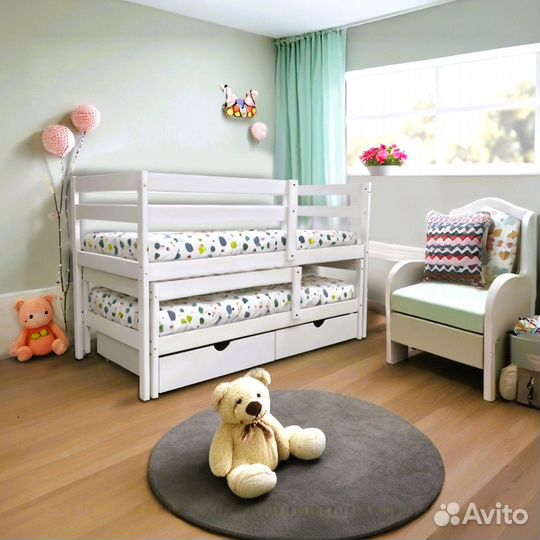 Детская кровать из цельного массива березы