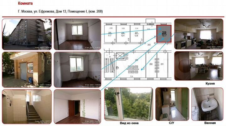 Комната 12,7 м² в 1-к., 5/5 эт.
