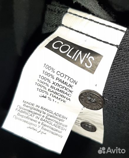 Рубашка мужская colins,чёрная,как новая,s,оригинал