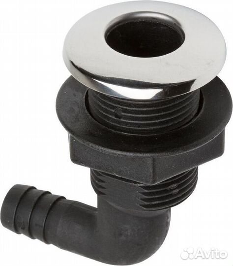 Разъем водосброса угловой пластиковый с крышкой из