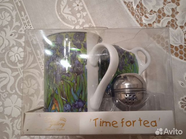 Кружка с ситечком и подставкой под чайный пакетик