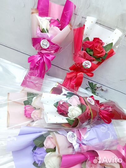 Букеты роз из мыла