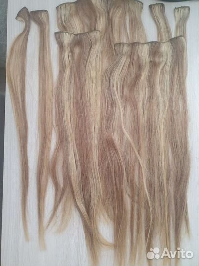 Натуральные волосы на заколках 55 см