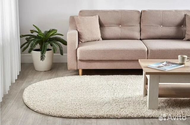 Ковёр Shaggy овал бежевый доставка из москвы
