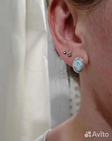 Серьги с ларимаром