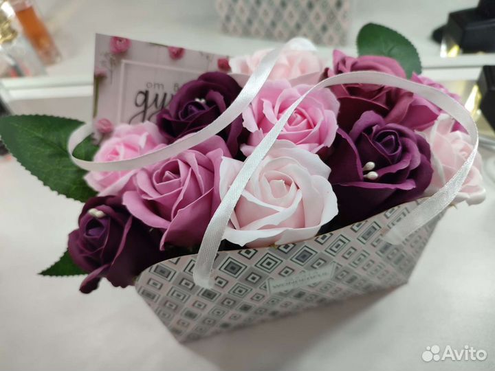 Букет из мыльных роз