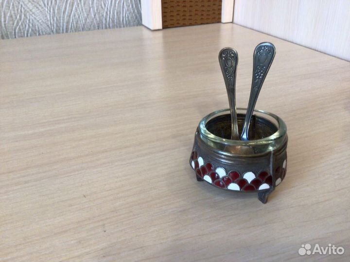 Солонка, подстаканник, столовые приборы СССР