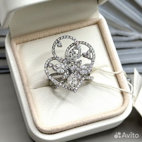 Новое золотое кольцо с бриллиантами 2,16 ct бирка