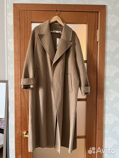 Новое шерстяное пальто Zara S, M