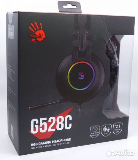 Игровая гарнитура с rgb подсветкой bloody g528c