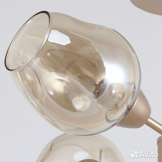 Люстра металл и стекло на кухню современная
