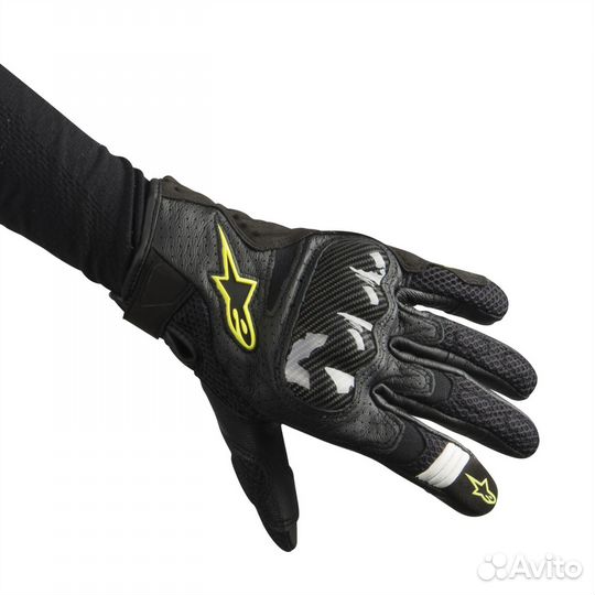 Handschuhe Alpinestars SMX-1 Air V2 Schwarz-Fluo Gelb Желтый, черный