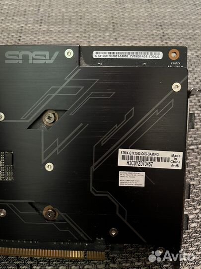 Видеокарта gtx 1060 6gb asus strix