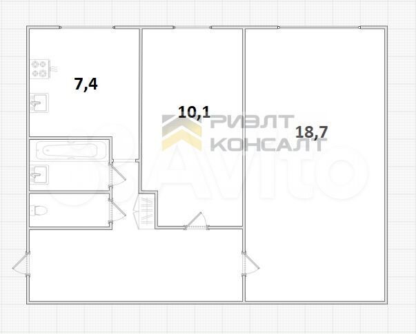 2-к. квартира, 48 м², 6/9 эт.