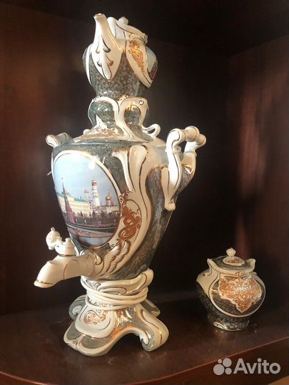 Электрический самовар фарфоровый